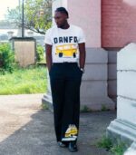 T-Shirt and Linen Pants Set with Lagos Bus Artwork