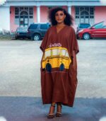 Maiden Linen Bubu Dress with Lagos Danfo Design - Image 2